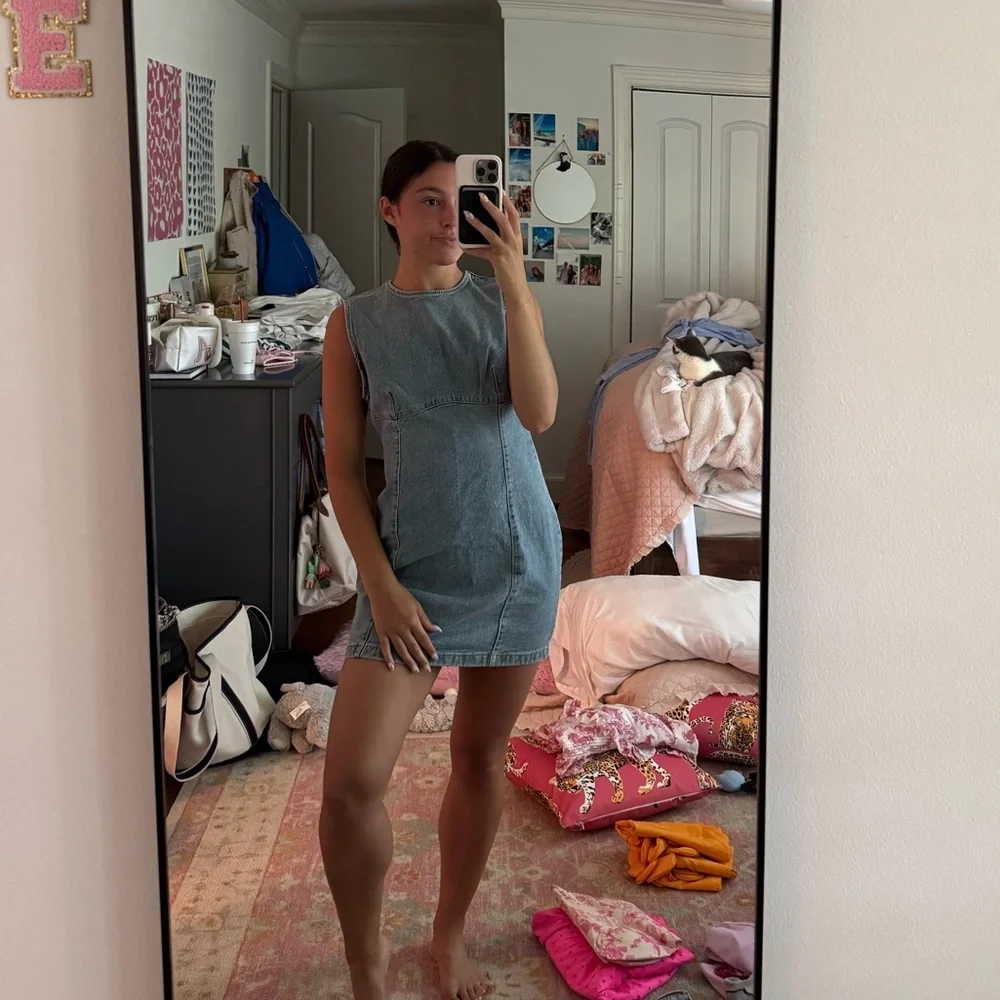 Zara Denim Mini Dress - Picture 1 of 5